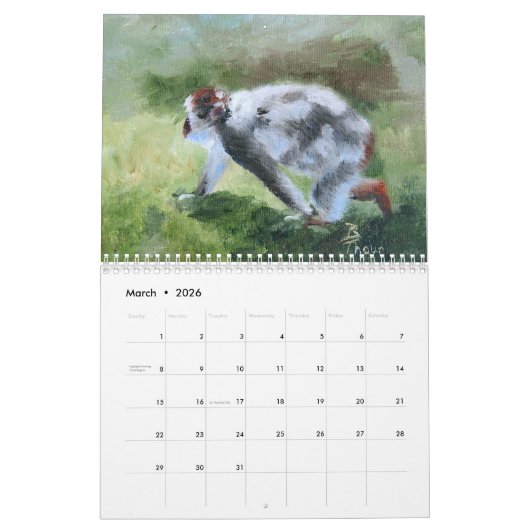 Wildlife Calendar Kalender (Mar 2026)