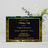 Wildlife Cheetah Pair Birthday Gold Folie Uitnodiging (Staand Voorkant)