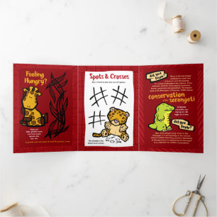 Wildlife Cheetah Puzzle Wenskaart Trifold Drieluik Wenskaart