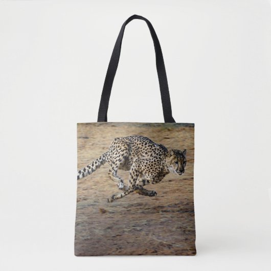 Wildlife Cheetah Running Photo Tote Bag (Voorkant)