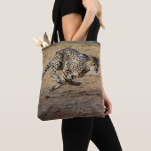 Wildlife Cheetah Running Photo Tote Bag (Dichtbij)
