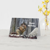 Wildlife Chipmunk Animal Photo Birthday Kaart (Gele Bloem)