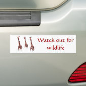 Wildlife Conservation Message Giraffe Bumpersticker (Op auto)