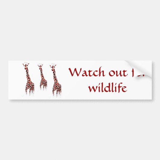 Wildlife Conservation Message Giraffe Bumpersticker (Voorkant)