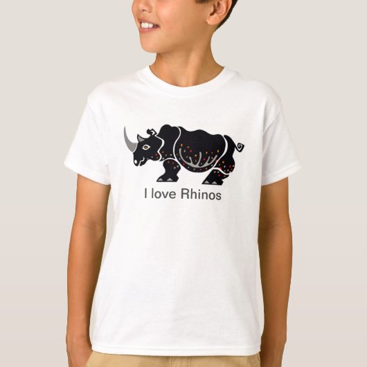 Wildlife Cool I love RHINOS - Natuur - T-shirt voo (Voorkant)