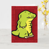 Wildlife Croc Puzzle Wenskaart Kaart (Gele Bloem)