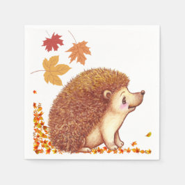 Wildlife Cute Egel paper napkin. Thanksgiving Servet