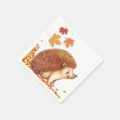 Wildlife Cute Egel paper napkin. Thanksgiving Servet (Hoek)