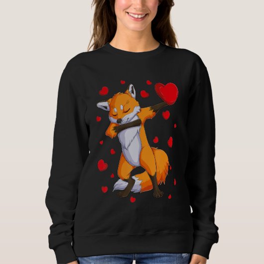 Wildlife Dab Animals Dabbing Fox Valentine's Day k Trui (Voorkant)