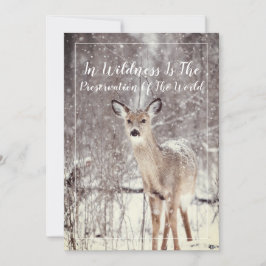 Wildlife Deer tijdens de wintervakantie Feestdagenkaart