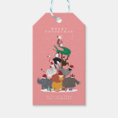 Wildlife Dieren Kerstboomvakantie Cadeaulabel (Voorkant)