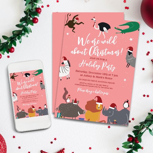 Wildlife Dieren Kerstfeest Kaart