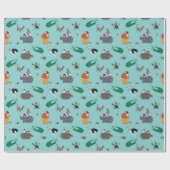 Wildlife Dieren Kerstvakantie Cadeaupapier (Vlak)