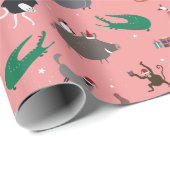 Wildlife Dieren Kerstvakantie Cadeaupapier (Rol Hoek)