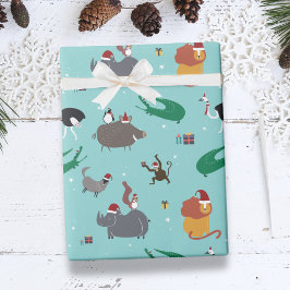 Wildlife Dieren Kerstvakantie Cadeaupapier