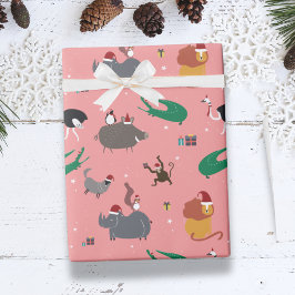 Wildlife Dieren Kerstvakantie Cadeaupapier