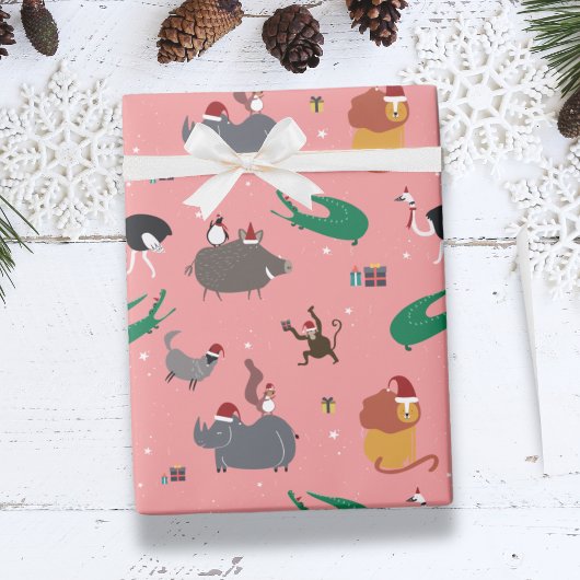 Wildlife Dieren Kerstvakantie Cadeaupapier