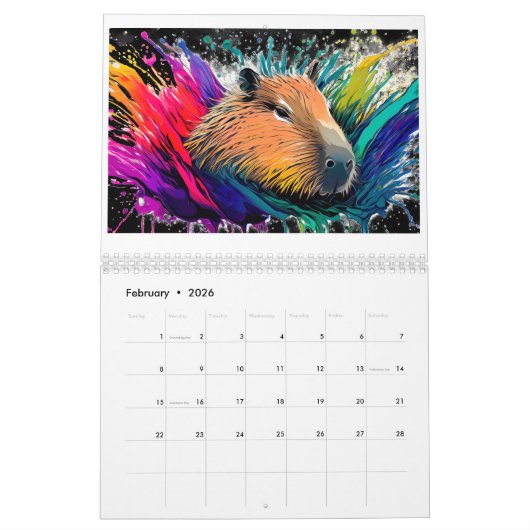 Wildlife Dierenvrienden Kleur Splash Art 2025 Kalender (Feb 2026)