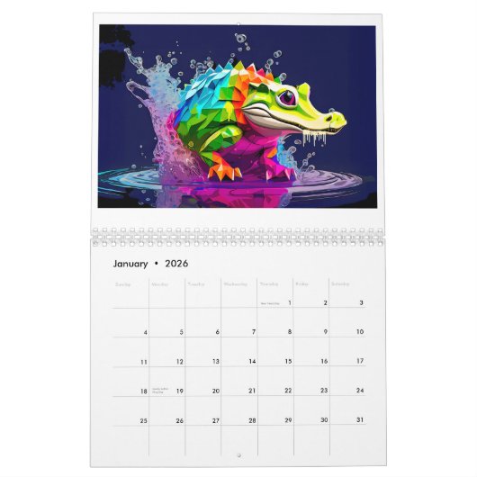 Wildlife Dierenvrienden Kleur Splash Art 2025 Kalender (Jan 2026)