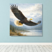 Wildlife Eagle Flying Lake Canvas Afdruk (Insitu (Houten vloer))