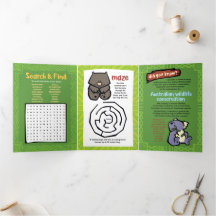 Wildlife Echidna Puzzle Wenskaart Trifold