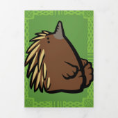 Wildlife Echidna Puzzle Wenskaart Trifold Drieluik Wenskaart (Cover)