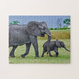 Wildlife Elephant Calf Foto Legpuzzel