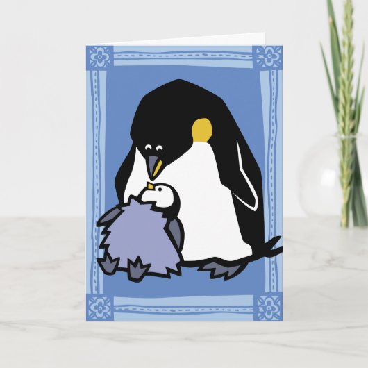Wildlife Emperor Penguin Puzzle Wenskaart Kaart (Voorkant)
