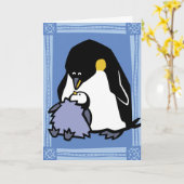 Wildlife Emperor Penguin Puzzle Wenskaart Kaart (Gele Bloem)