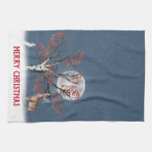 Wildlife en moon van de kerstwinter theedoek (Horizontaal)