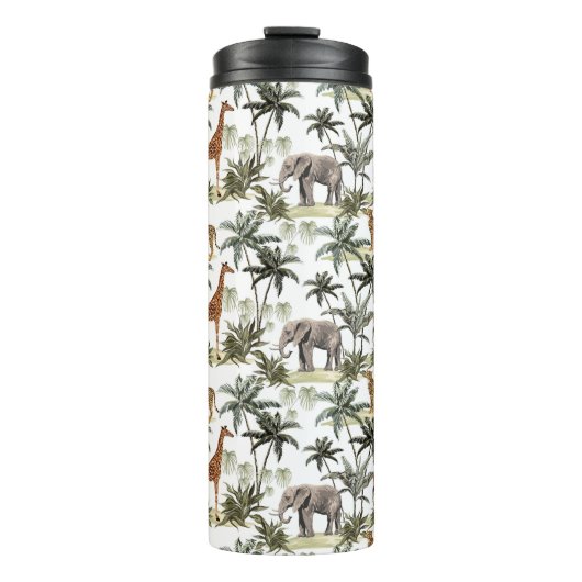 Wildlife en Palmboom Thermische Bekers (Voorkant)