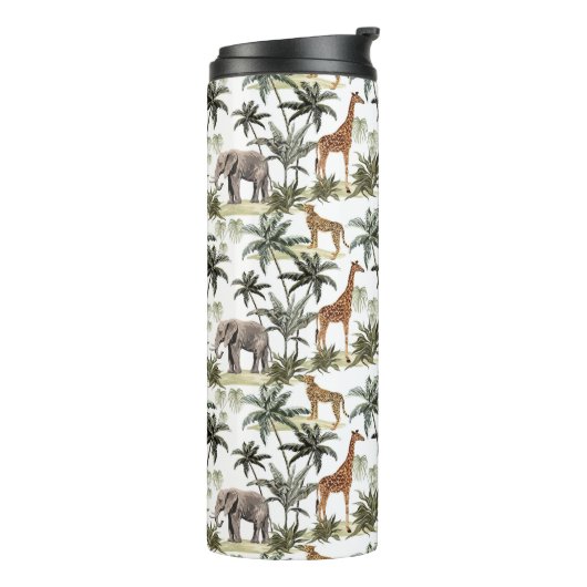 Wildlife en Palmboom Thermische Bekers (Gedraaid links)