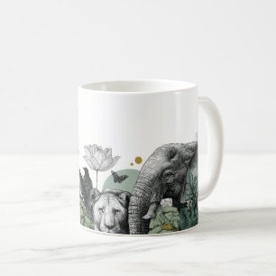 wildlife en safari graveerkunst koffiemok