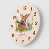Wildlife Fawn Bunny Butterfly Natuur Wall klok (Hoek)