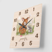 Wildlife Fawn Bunny Butterfly Wall klok (Hoek)