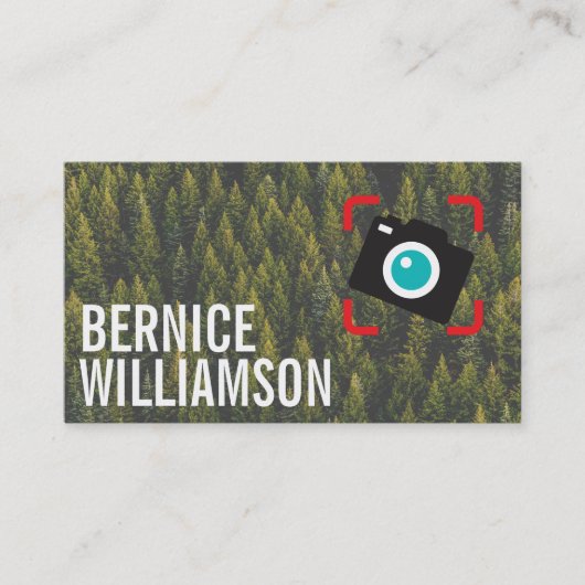 Wildlife fotograaf | Bossen | Camera-pictogram Visitekaartje (Voorkant)