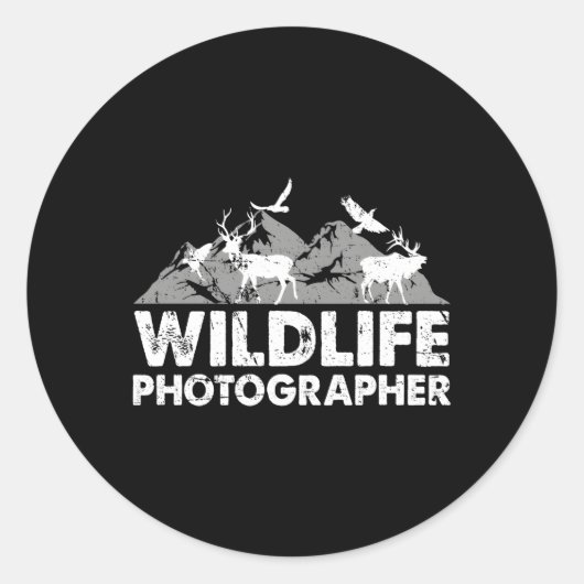 Wildlife Fotograaf Dierenfotografie Camera Ronde Sticker (Voorkant)