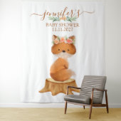 Wildlife Fox with Flower backdrop Wandkleed (In situ)