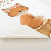 Wildlife Fox with Flower gift for mom to be Sherpa Deken (3/4)