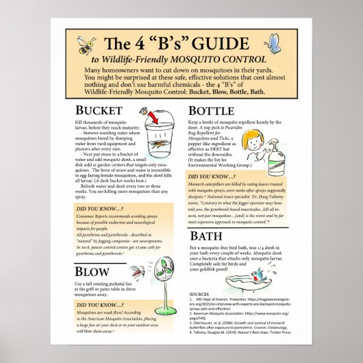 Wildlife Friendly Mosquito Solutions Poster (Voorkant)