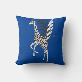Wildlife Friendship - Giraffe Deep Blue Kussen