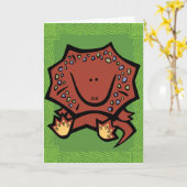 Wildlife Frilled Neck Lizard Puzzle Wenskaart Kaart (Gele Bloem)