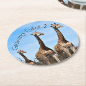 Wildlife Giraffe Birthday Ronde Kartonnen Onderzetter (Gebogen)