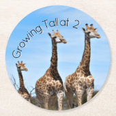 Wildlife Giraffe Birthday Ronde Kartonnen Onderzetter (Voorkant)