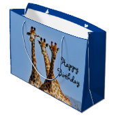 Wildlife Giraffe Herd Foto Verjaardag Groot Cadeauzakje (Achterkant Gekanteld)