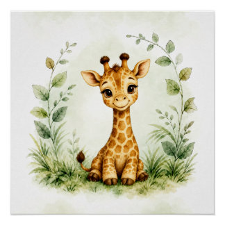 Wildlife Giraffe Kunst aan de Wand Natuur Poster