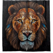 Wildlife Glas in lood Mozaïek Collectie Douchegordijn (Voorkant)