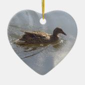 Wildlife Goose zwemt in Lake, Natuur, Bird Keramisch Ornament (Voorkant)