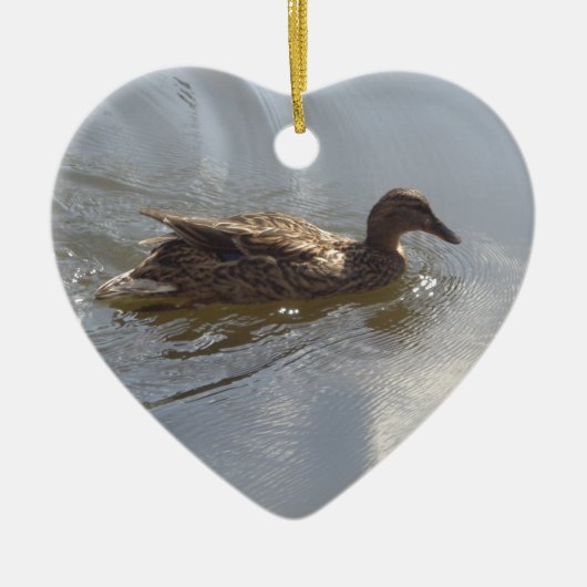 Wildlife Goose zwemt in Lake, Natuur, Bird Keramisch Ornament (Voorkant)