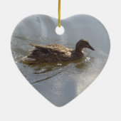 Wildlife Goose zwemt in Lake, Natuur, Bird Keramisch Ornament (Achterkant)